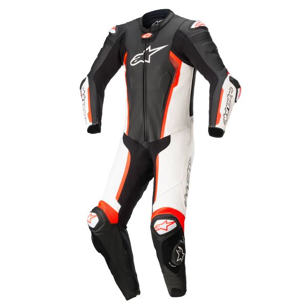 Combinaison Moto Cuir Alpinestars Missile V2 1PC Suit Black White Red Fluo Combinaison Moto Cuir Alpinestars Missile V2 1PC Suit Black White Red Fluo