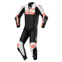 Combinaison Moto Cuir Alpinestars Missile V2 Ward 1PC Black White Red Fluo