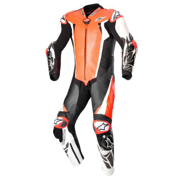 Combinaison Moto Cuir Alpinestars Racing Absolute V2 1PC Red Fluo White Black Combinaison Moto Cuir Alpinestars Racing Absolute V2 1PC Red Fluo White Black