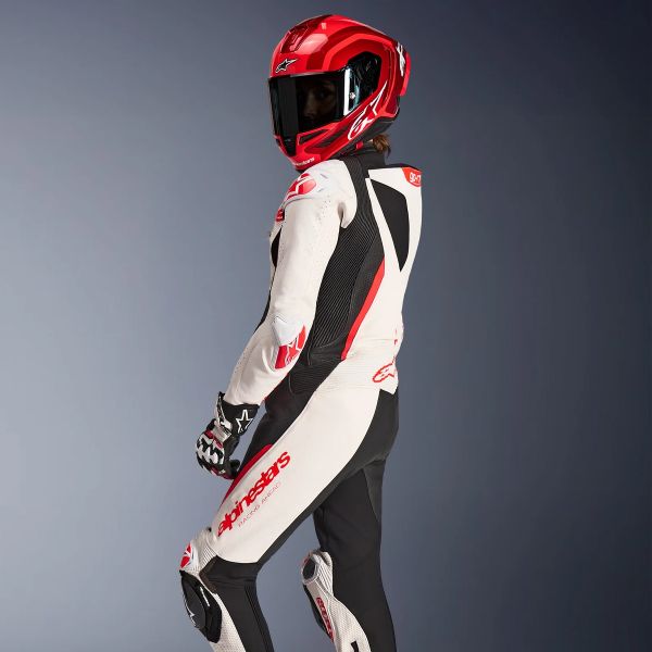 Alpinestars Stella GP-R7 1PC Leather Suit White Black Red Fluo