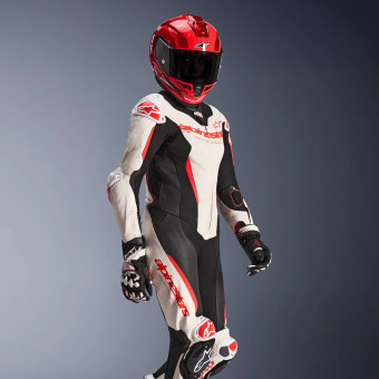 Alpinestars Stella GP-R7 1PC Leather Suit White Black Red Fluo