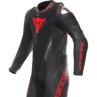 Dainese Demon Sprint 1PC Leather Black Black Red Lava