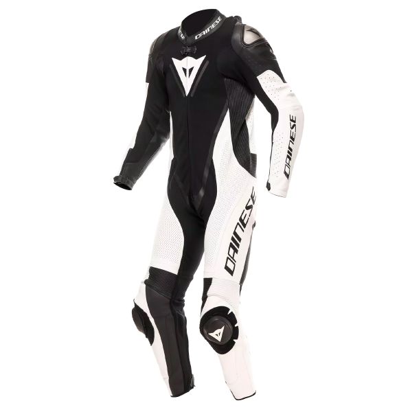 Combinaison Moto Cuir Dainese Demon Sprint 1PC Leather Black White White