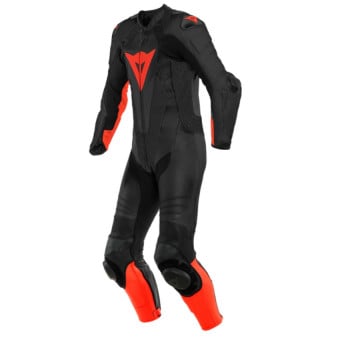 Combinaison Moto Cuir Dainese Laguna Seca 5 1PC Perf Black Fluo Red