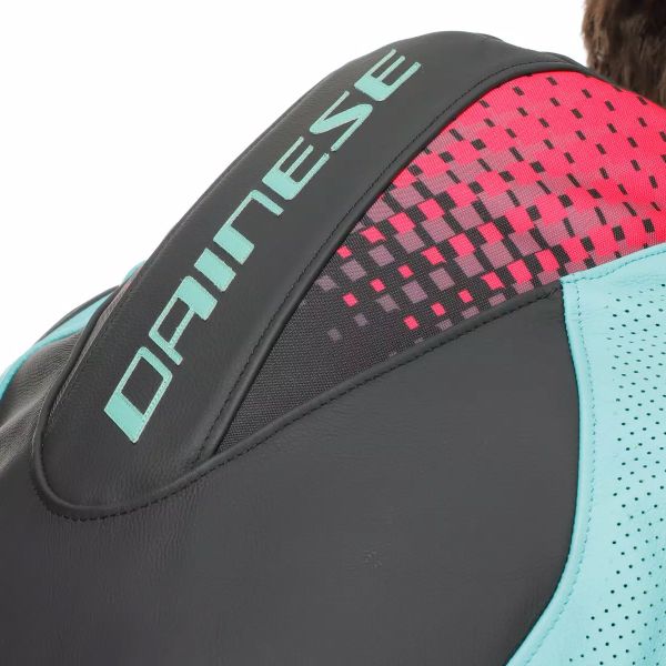 Dainese Laguna Seca 6 Perf 1PC Leather Black Water Fuxia