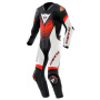 Combinaison Moto Cuir Dainese Laguna Seca 6 Perf 1PC Leather Black White Red Fluo