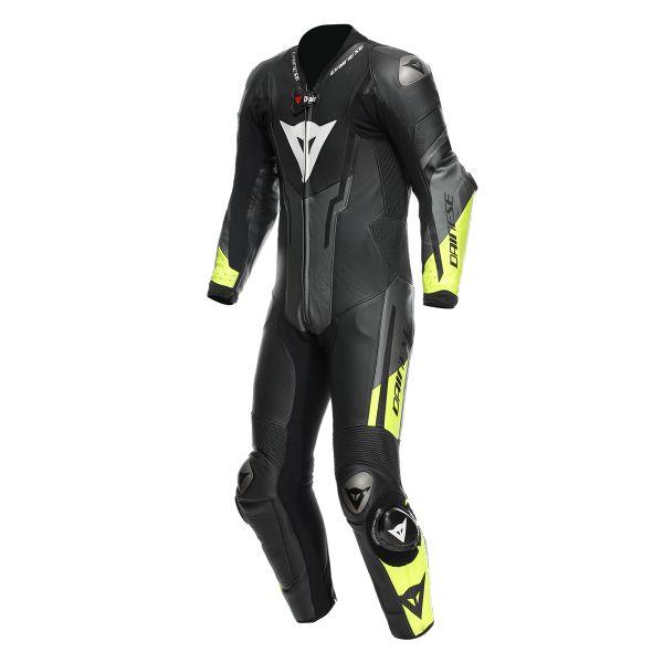 Combinaison Moto Cuir Dainese Misano 3 Perf. D-Air 1PC Black Anthracite Fluo Yellow
