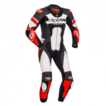 Combinaison Moto Cuir Ixon Jackal Black White Red