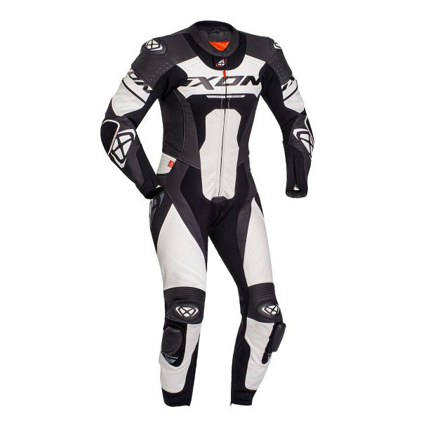 Combinaison Moto Cuir Ixon Jackal Black White