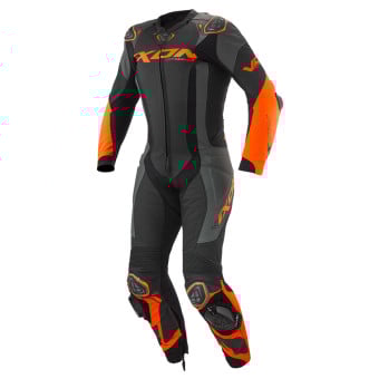 Combinaison Moto Cuir Ixon Vortex 3 Black Anthracite Orange
