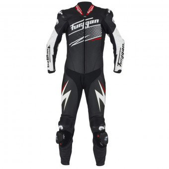 Combinaison Moto Cuir Furygan Full Ride Black White Red