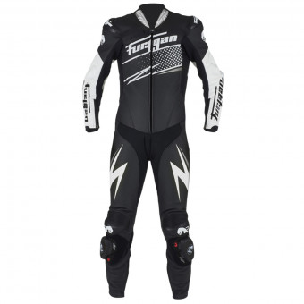 Combinaison Moto Cuir Furygan Full Ride Black White Silver