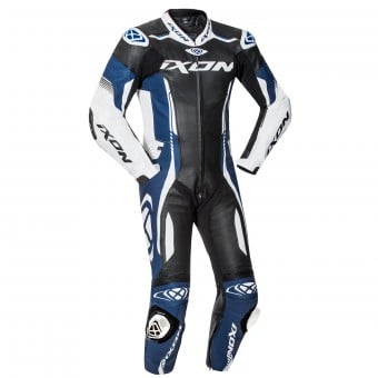 Combinaison Moto Cuir Ixon Vortex 2 Noir Blanc Bleu