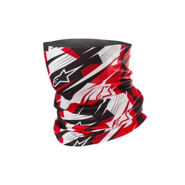 Tours De Cou Moto Alpinestars Blurred Neck Tube Noir Blanc Rouge