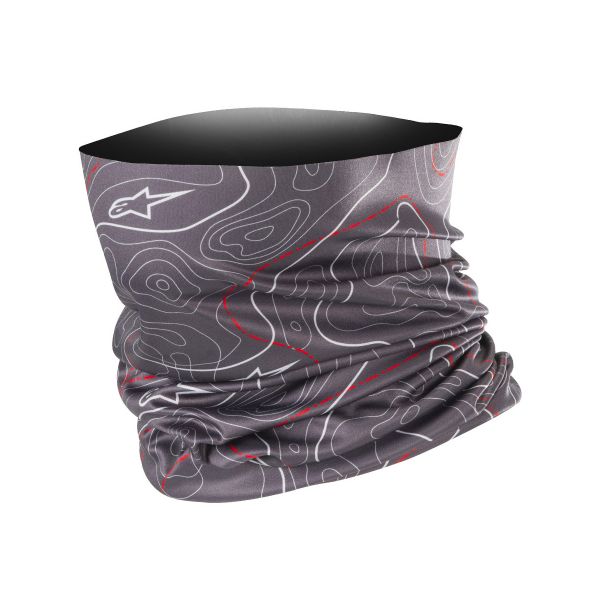 Tours De Cou Moto Alpinestars Contours Neck Tube Anthracite Gris Rouge