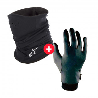 Tours De Cou Moto Alpinestars Tech Neck Warmer Black + Sous-Gant Zirtex Noir