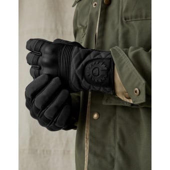 Gants Moto Belstaff Hampstead Cuir Coton Black