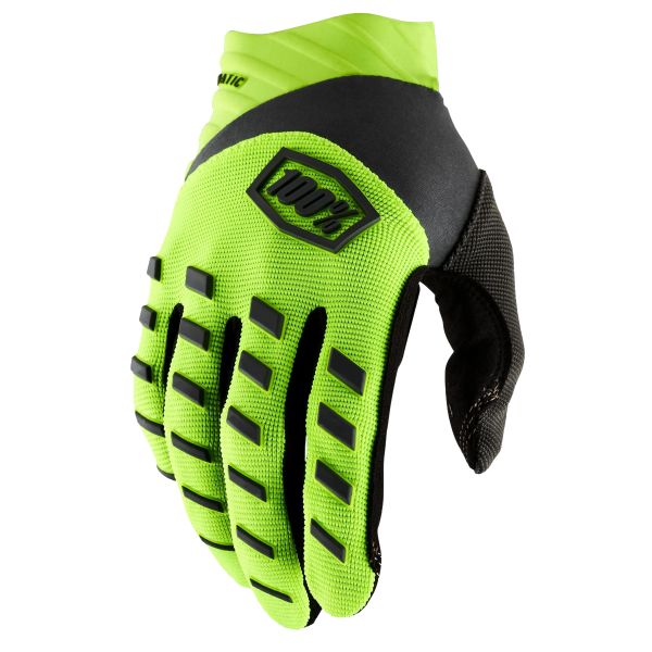Gants Moto 100% Airmatic Jaune Fluo Noir