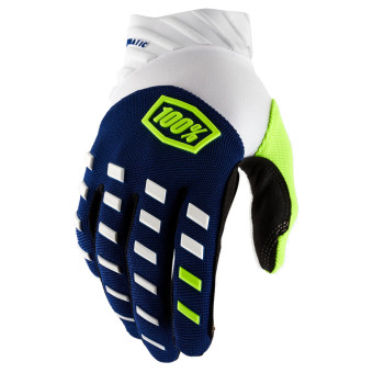 Gants Moto 100% Airmatic Navy Blanc