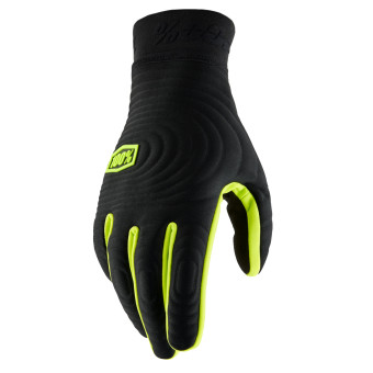 Gants Moto 100% Brisker Xtreme Noir Jaune Fluo