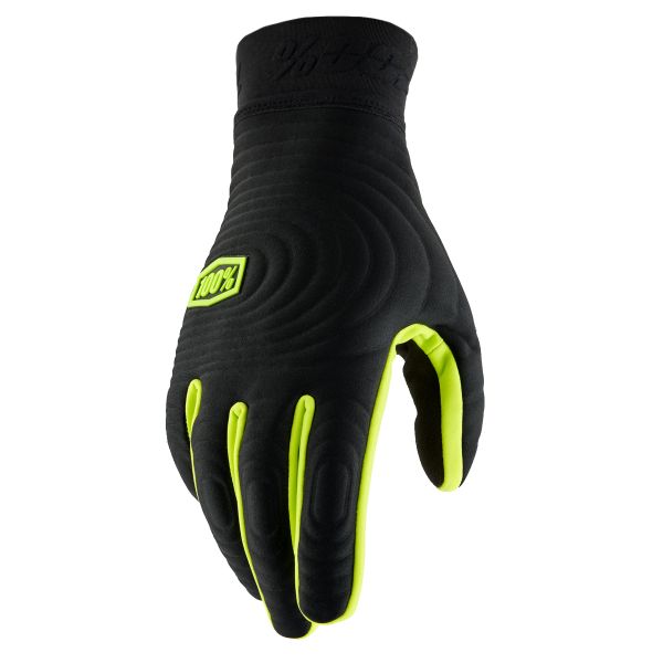 Gants Moto 100% Brisker Xtreme Noir Jaune Fluo