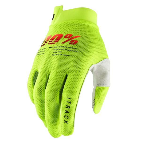 Gants Moto 100% Itrack Jaune Fluo