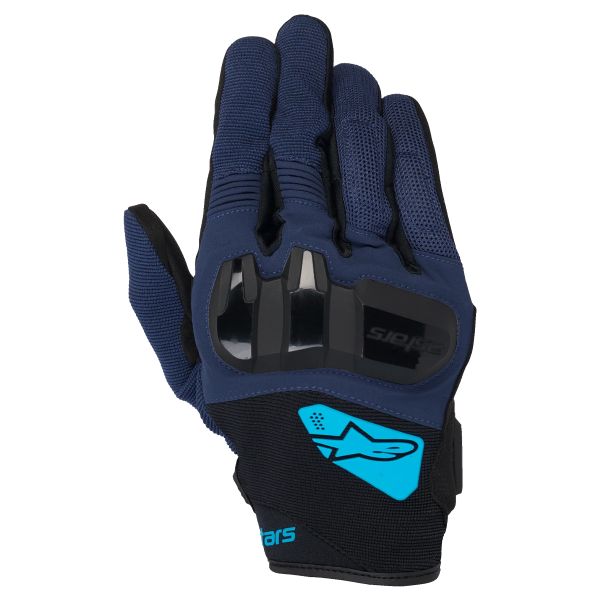 Gants Moto Alpinestars Chrome V2 Dark Blue Hawaiian Ocean