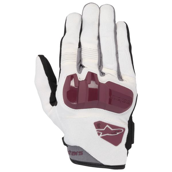 Gants Moto Alpinestars Chrome Women Off White Burgundy