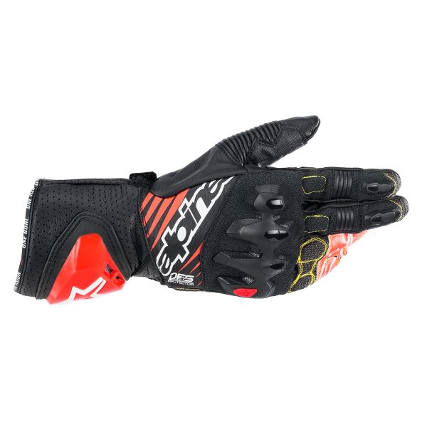 Gants Moto Alpinestars GP TECH V2 Glove Black White Red Fluo