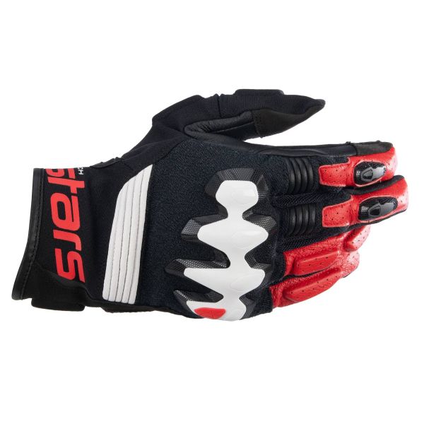 Gants Moto Alpinestars Halo Black White Bright Red
