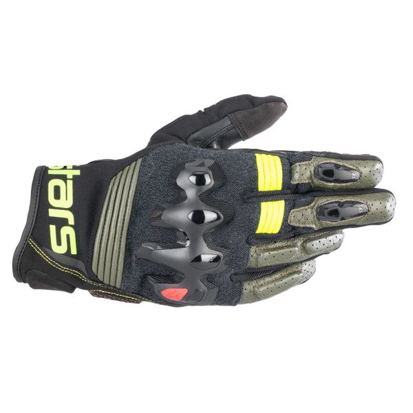 Gants Moto Alpinestars Halo Forest Black Yellow Fluo