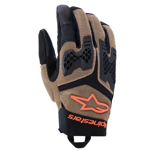 Gants Moto Alpinestars Manti Air Dark Khaki Black Orange Fluo