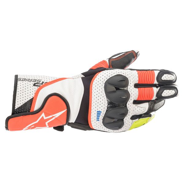 Gants Moto Alpinestars SP-2 V3 White Red Fluo Black