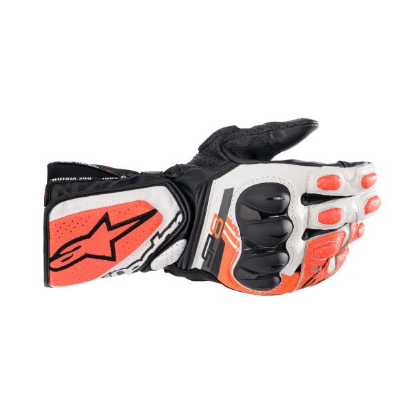 Gants Moto Alpinestars SP-8 V3 Black White Red Fluo Gants Moto Alpinestars SP-8 V3 Black White Red Fluo