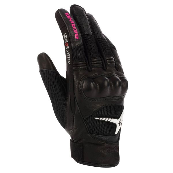 Gants Moto Bering Lady Kelly Black Fuchsia