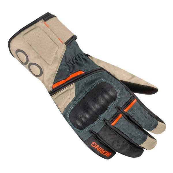 Gants Moto Bering Siberia Beige Grey Orange Gloves