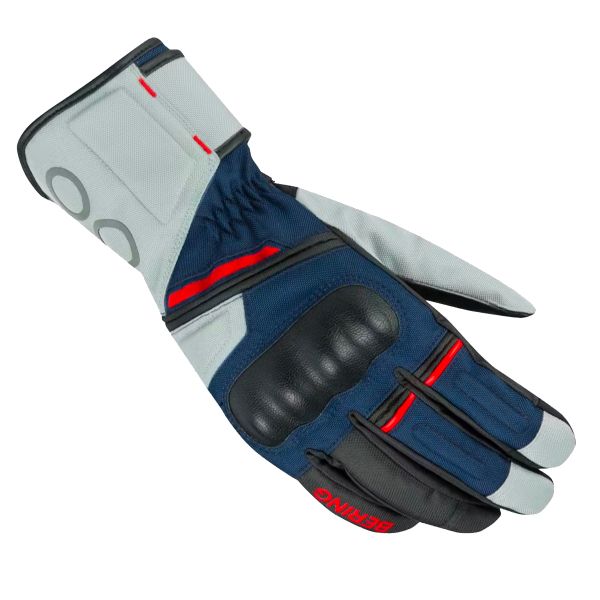Gants Moto Bering Siberia Grey Blue Red Gloves
