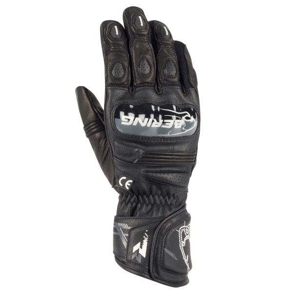 Gants Moto Bering Snap Black White Glove Gants Moto Bering Snap Black White Glove
