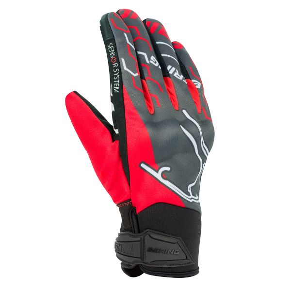 Gants Moto Bering Walshe Black Grey Red