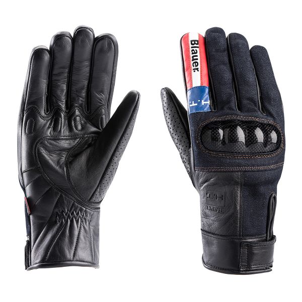 Gants Moto Blauer Combo Carbon Denim USA