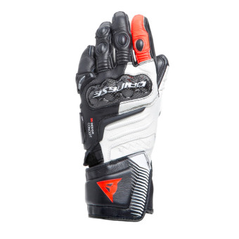 Gants Moto Dainese Carbon 4 Long Lady Black White Fluo Red Gants Moto Dainese Carbon 4 Long Lady Black White Fluo Red