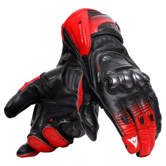Gants Moto Dainese Fiero Metal Black Red Lava White
