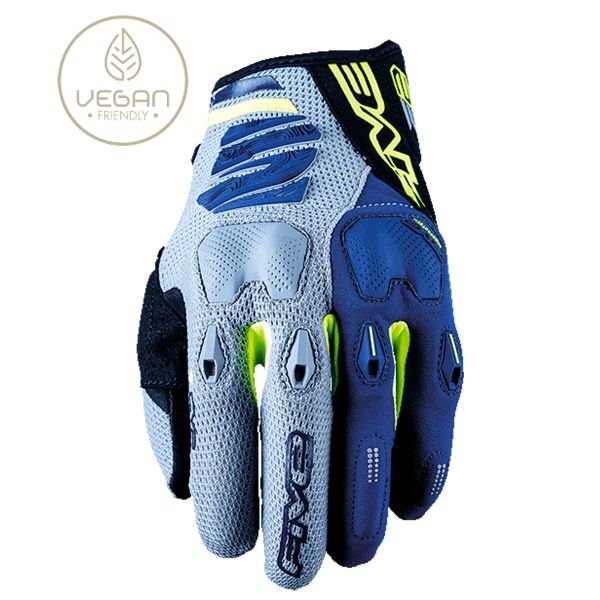 Gants Moto Five E2 Grey Fluo Yellow Navy