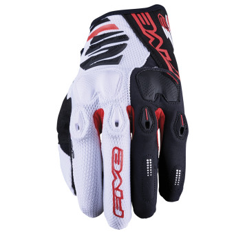 Gants Moto Five E2 White Black Red