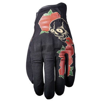 Gants Moto Five Flow Woman Skull Roses