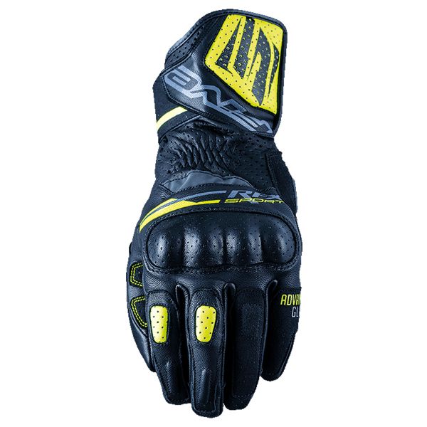 Gants Moto Five RFX Sport Black Fluo Yellow
