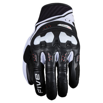 Gants Moto Five RS2 Evo 2 Black White Fluo Red