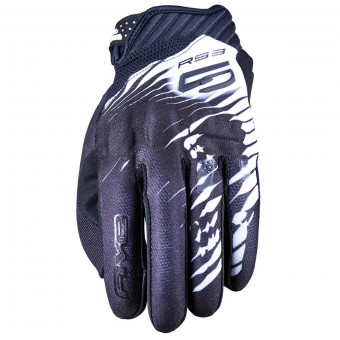 Gants Moto Five RS3 Evo Skull Black White Gants Moto Five RS3 Evo Skull Black White