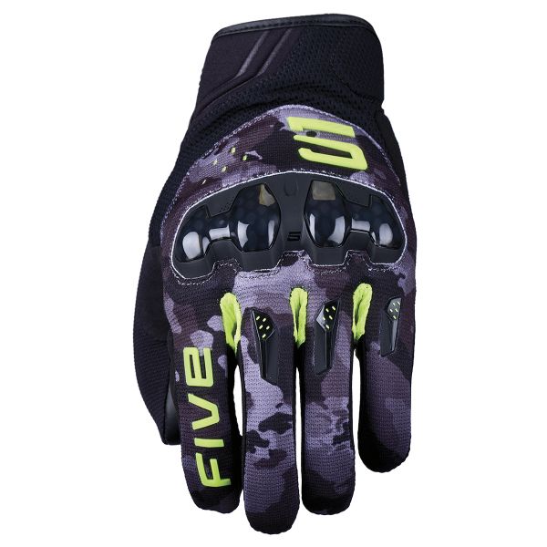 Gants Moto Five RSX Camo Black Fluo Yellow