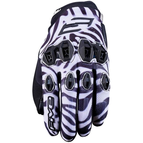 Gants Moto Five Stunt Evo 2 Woman Zebra Black White Gants Moto Five Stunt Evo 2 Woman Zebra Black White
